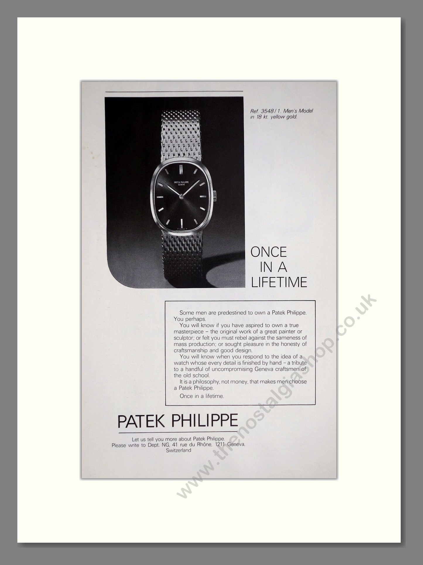 Patek Philippe - 3548/1. Vintage Advert 1975 (ref AD67970)