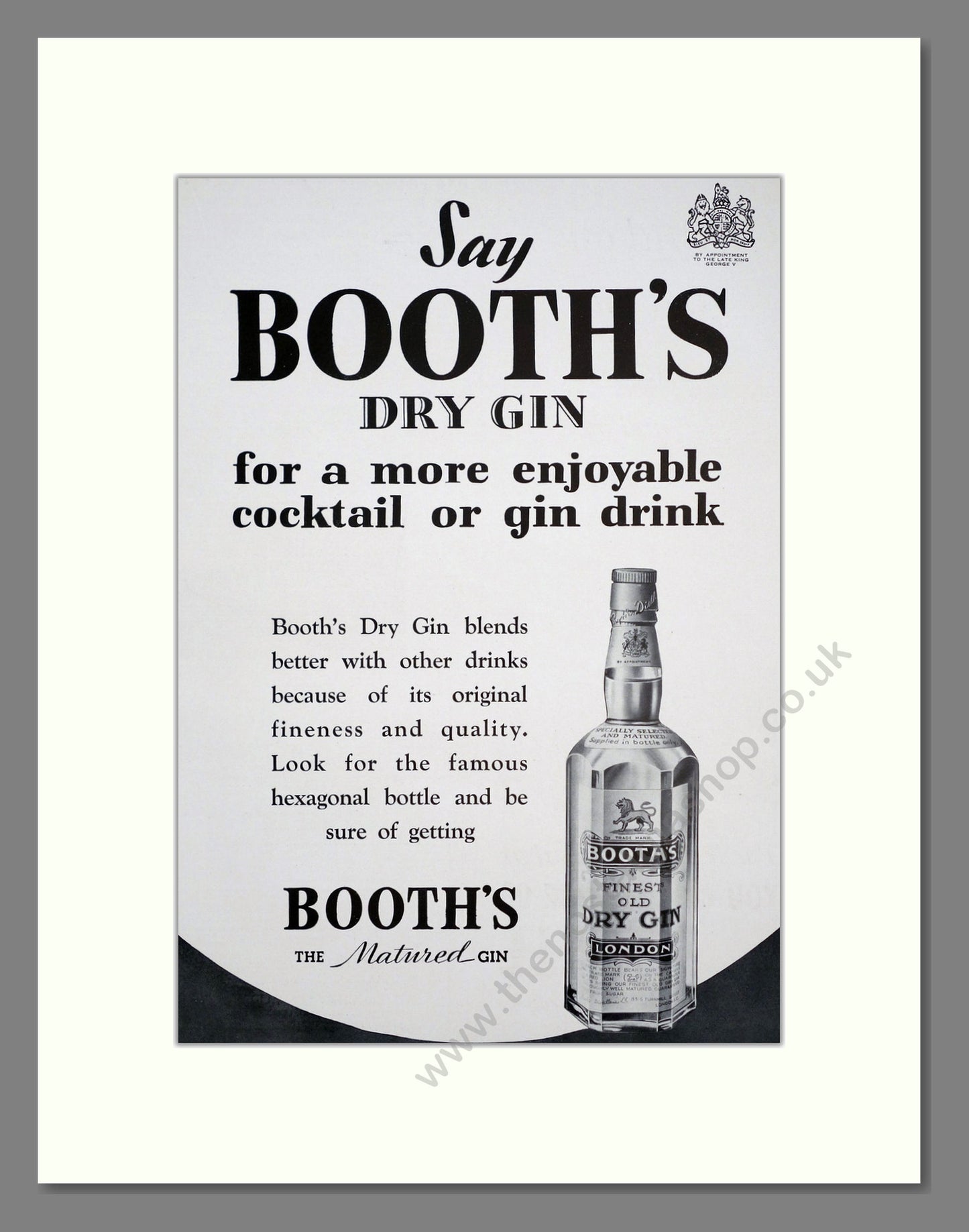 Booth's London Dry Gin. Original Advert 1938 (ref AD303744)