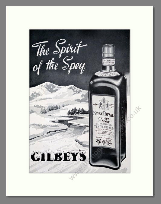 Gilbey's Spey Royal Scotch Whisky. Original Advert 1938 (ref AD303748)