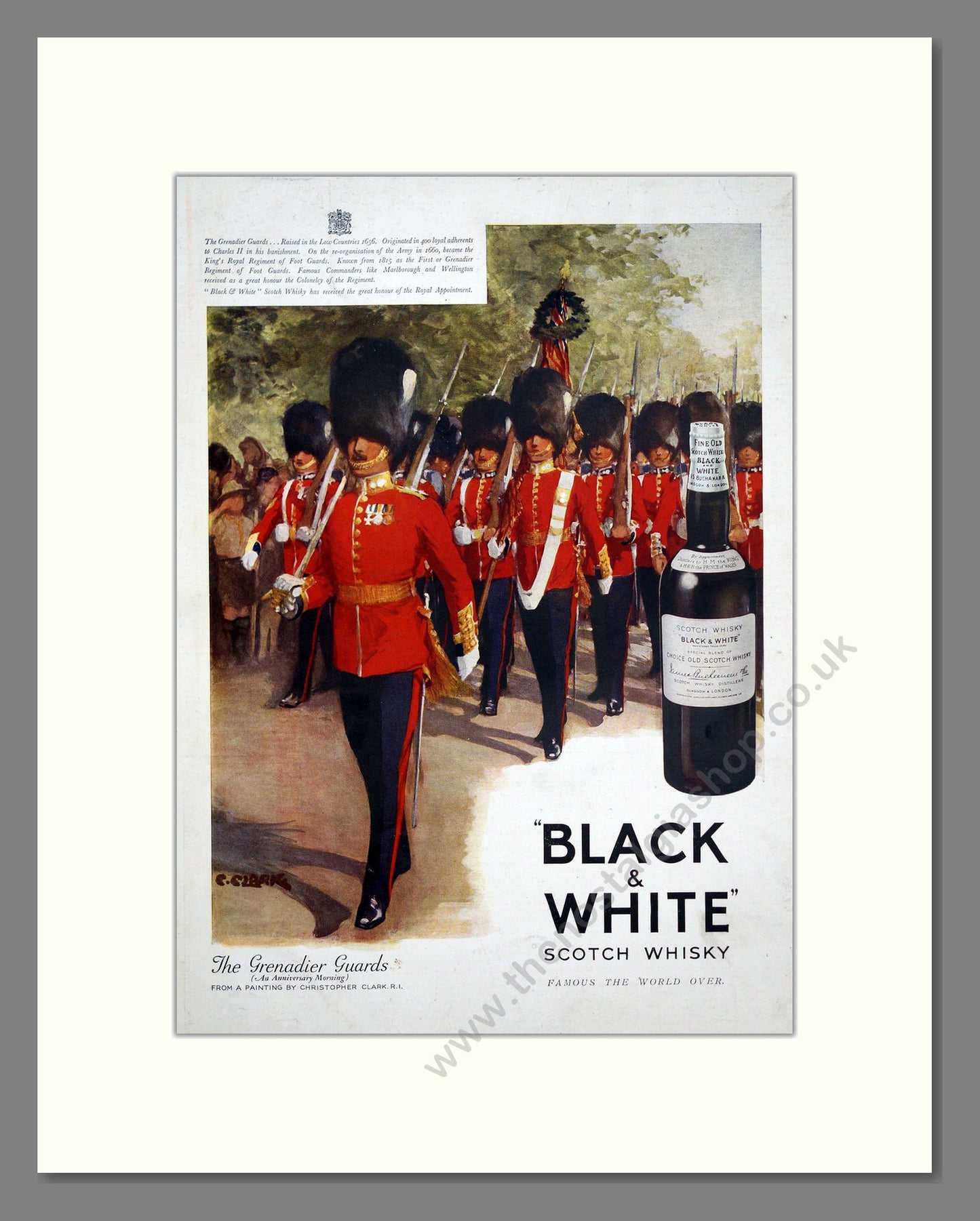 Black & White Scotch Whisky. The Grenadier Guards . Original Advert 1935 (ref AD303755)