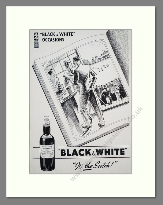 Black & White Scotch Whisky. Original Advert 1938 (ref AD303764)