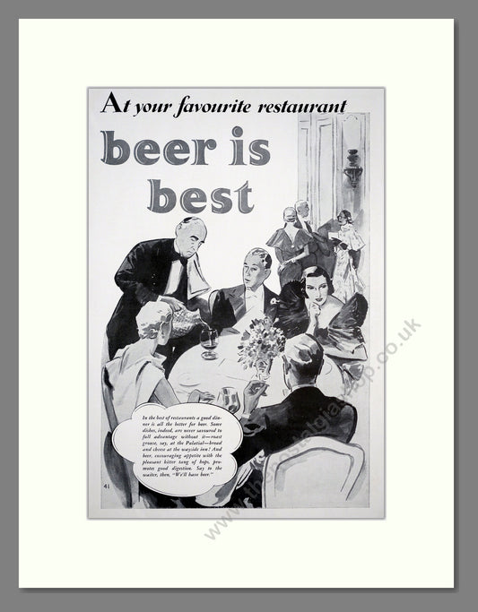 Beer is Best. Original Advert 1934 (ref AD303778)