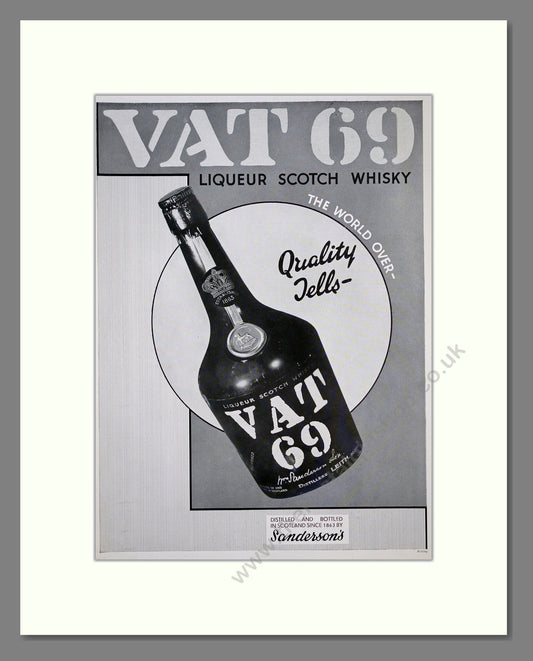 VAT 69 Liqueur Scotch Whisky. Original Advert 1935 (ref AD303780)