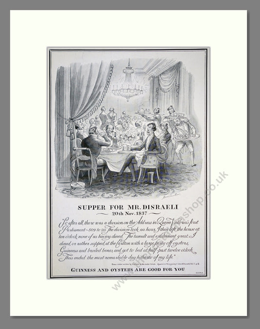 Guinness. Supper For Mr. Disraeli. Original Advert 1936 (ref AD303792)