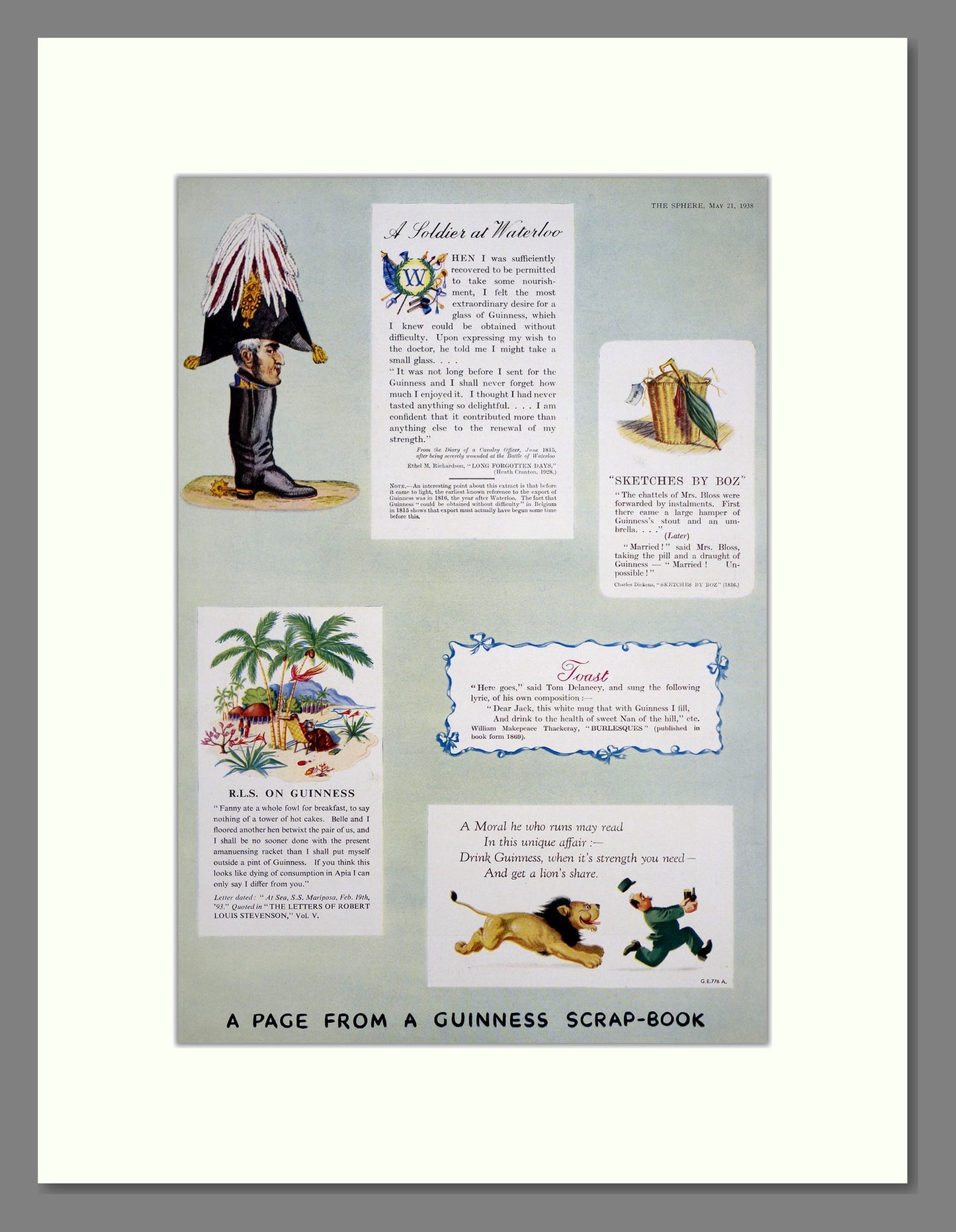 Guinness. Scrapbook. Original Advert 1938 (ref AD303800)