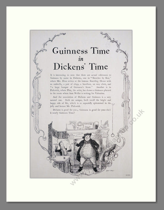 Guinness. Dickens' Time. Original Advert 1936 (ref AD303802)