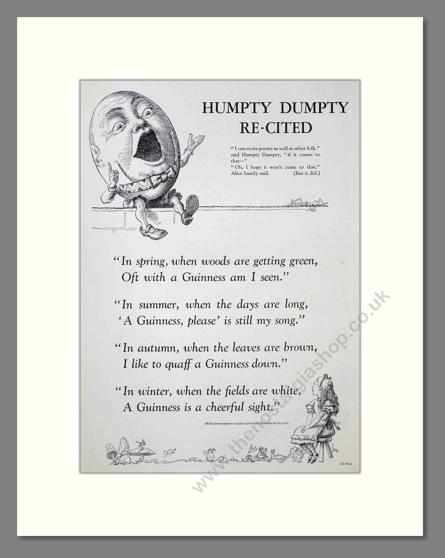 Guinness. Humpty Dumpty Re-Cited. Original Advert 1938 (ref AD303805)
