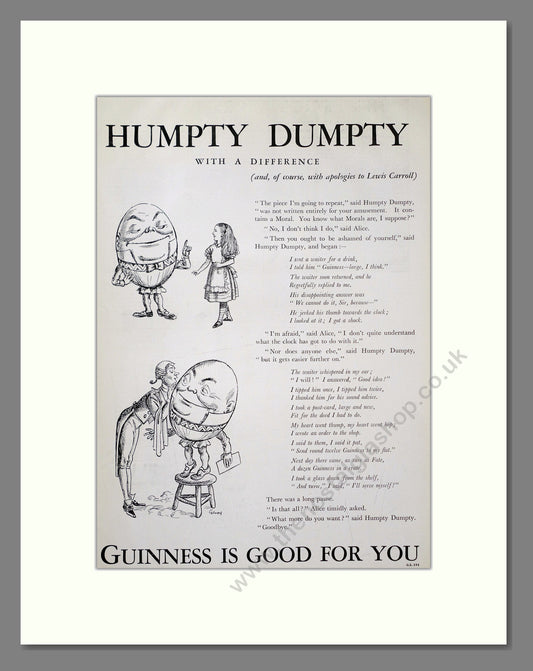 Guinness. Humpty Dumpty With a Difference. Original Advert 1934 (ref AD303806)