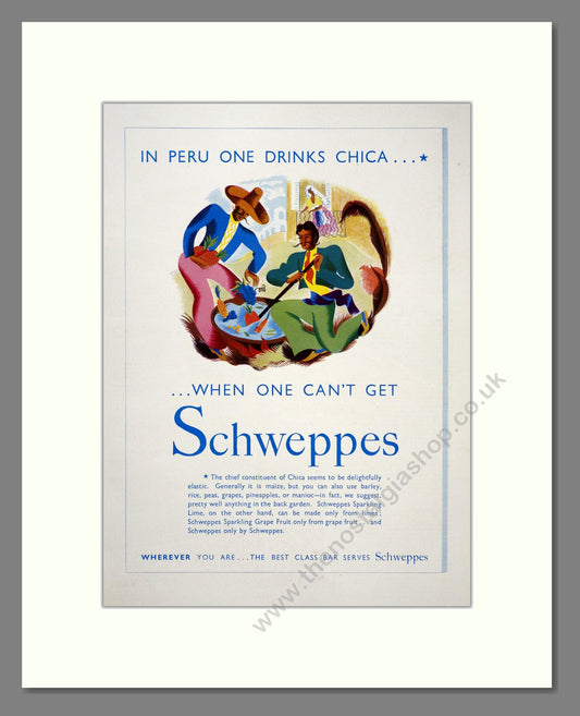 Schweppes Tonic Water. Original Advert 1938 (ref AD303818)
