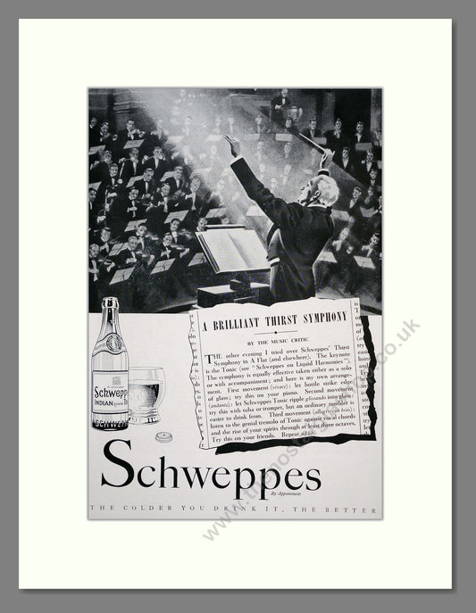 Schweppes Tonic Water. Original Advert 1936 (ref AD303820)