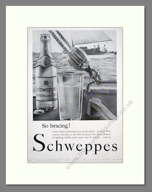 Schweppes Tonic Water. Sailing. Original Advert 1934 (ref AD303824)