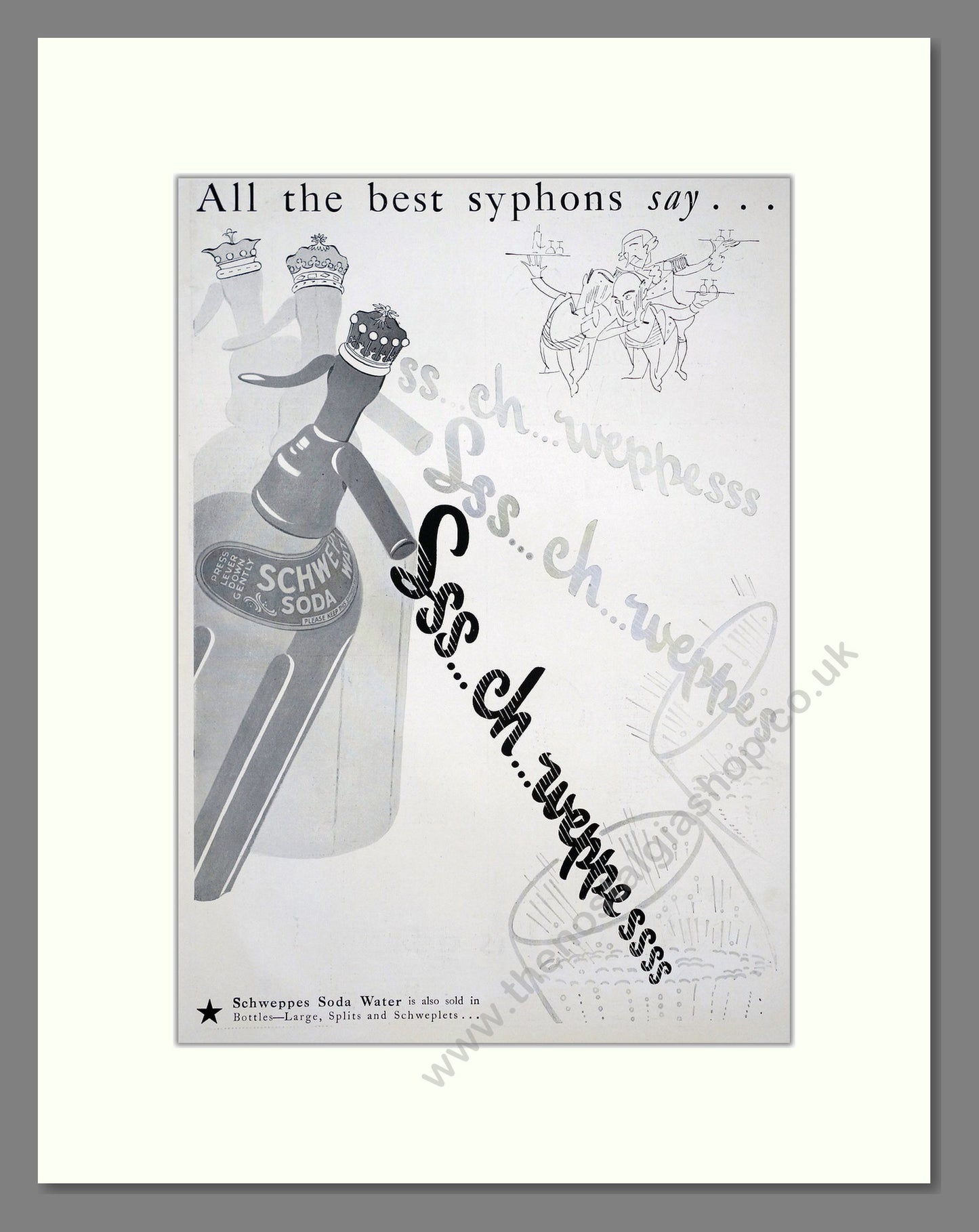 Schweppes Soda Water. Original Advert 1936 (ref AD303827)
