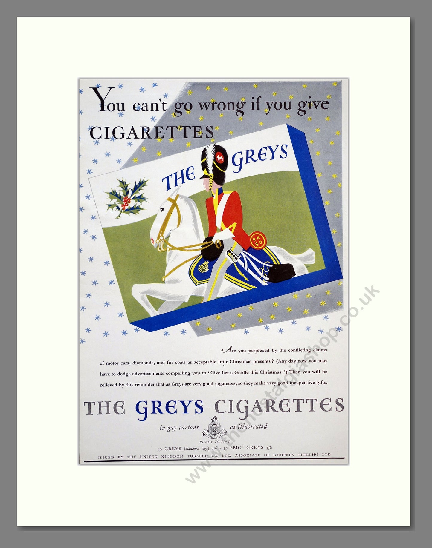 Greys Cigarettes. Original Advert 1937 (ref AD303833)