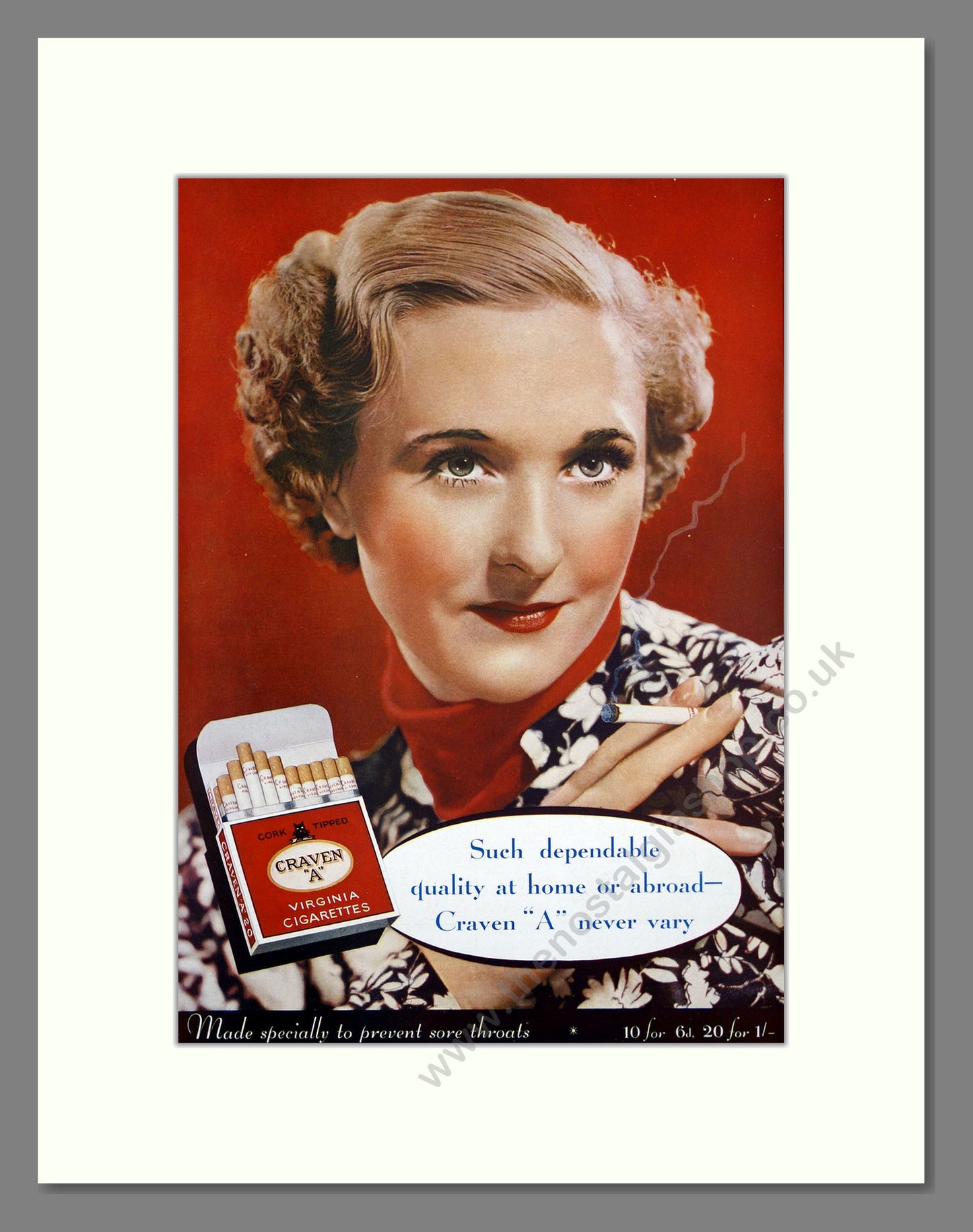 Craven A Cigarettes. Original Advert 1936 (ref AD303837)