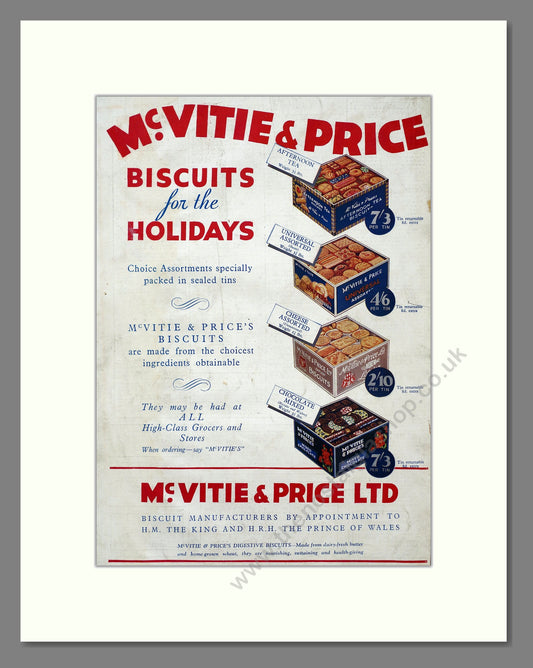 McVitie & Price Biscuits. Vintage Advert 1934 (ref AD303815)