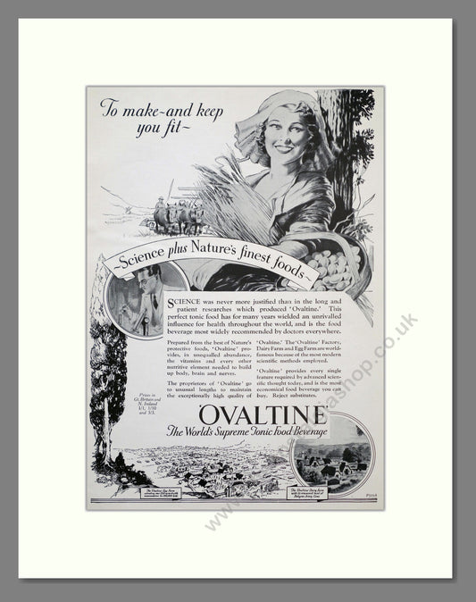Ovaltine. Vintage Advert 1937 (ref AD303846)