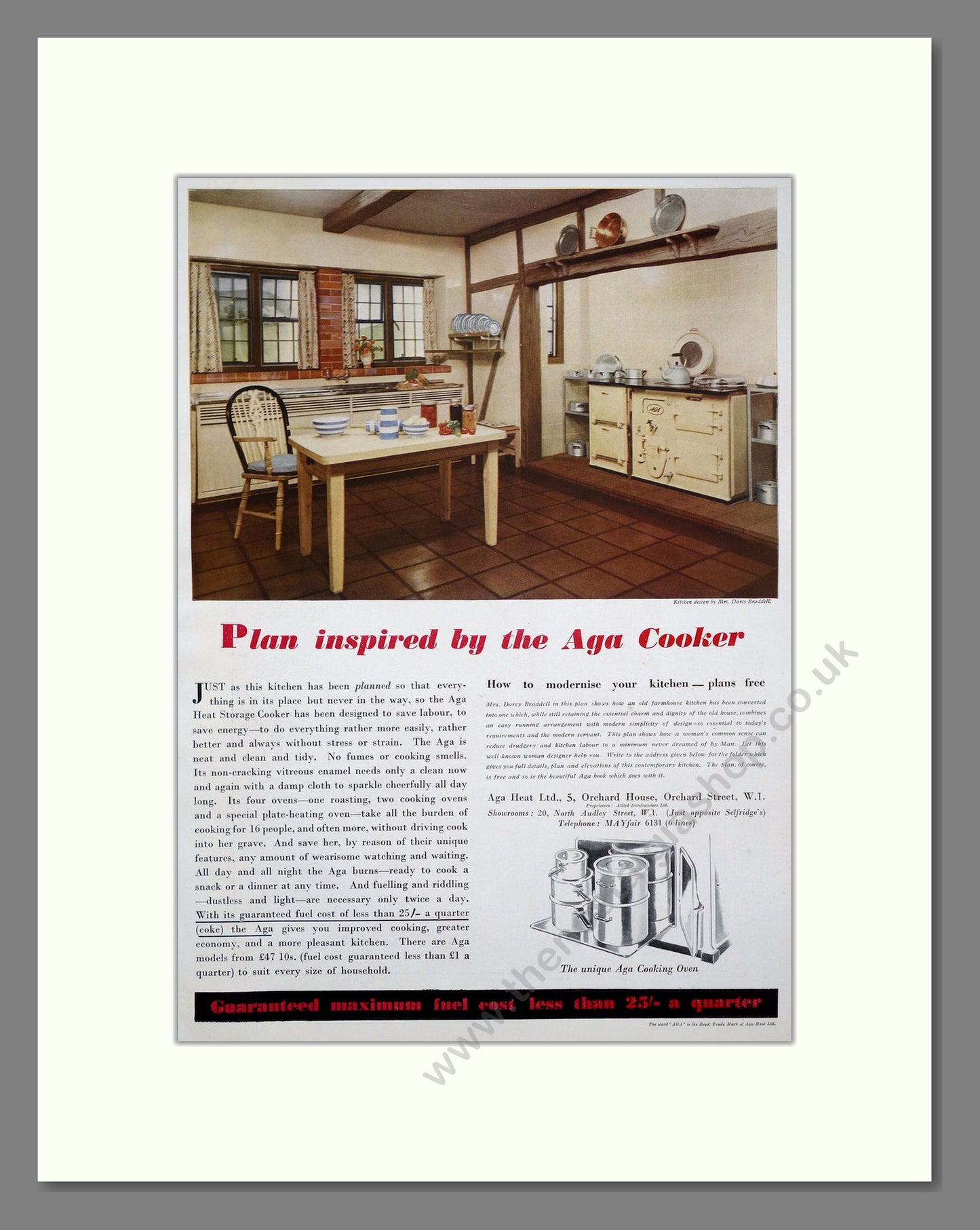 AGA Cooker. Vintage Advert 1936 (ref AD303849)