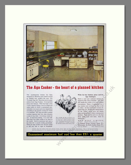 AGA Cooker. Vintage Advert 1936 (ref AD303850)