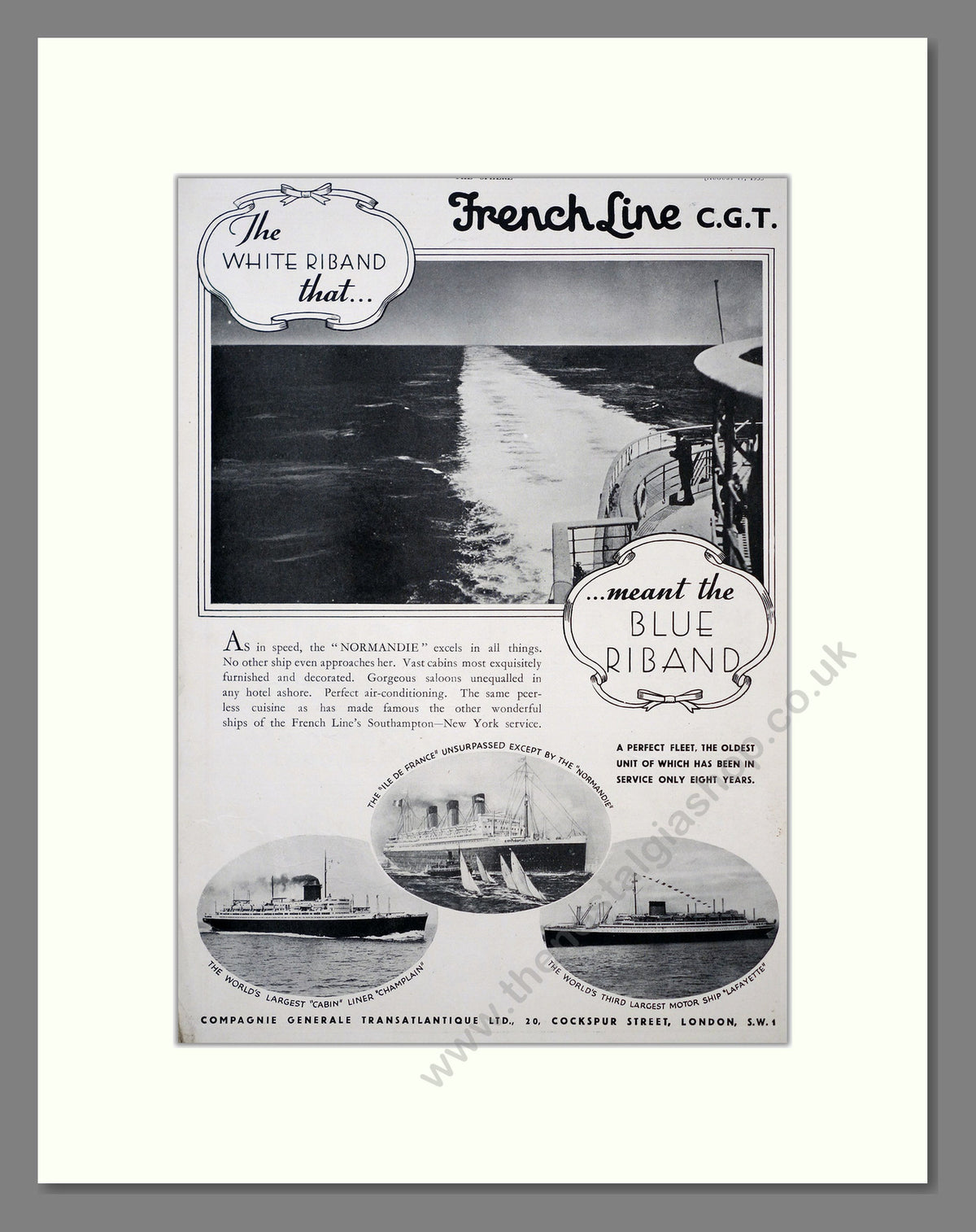 French Line, Normandie. Vintage Advert 1935 (ref AD304136)