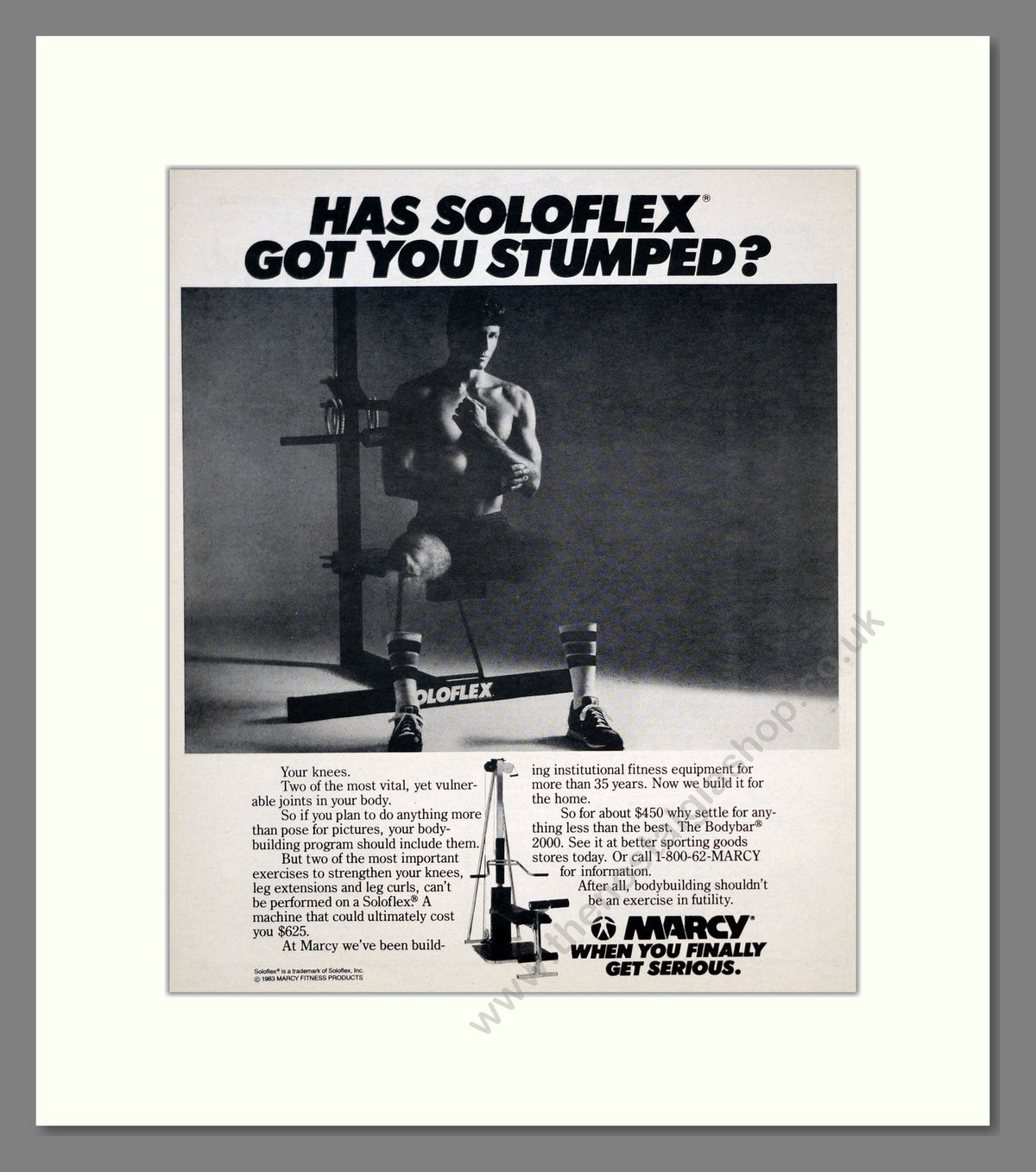 Soloflex. Exercise Equipment. Original Advert 1983 (ref AD303882)