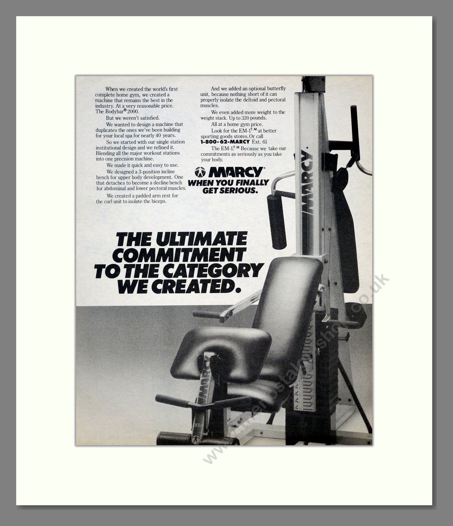 MARCY. Exercise Equipment. Original Advert 1983 (ref AD303883)