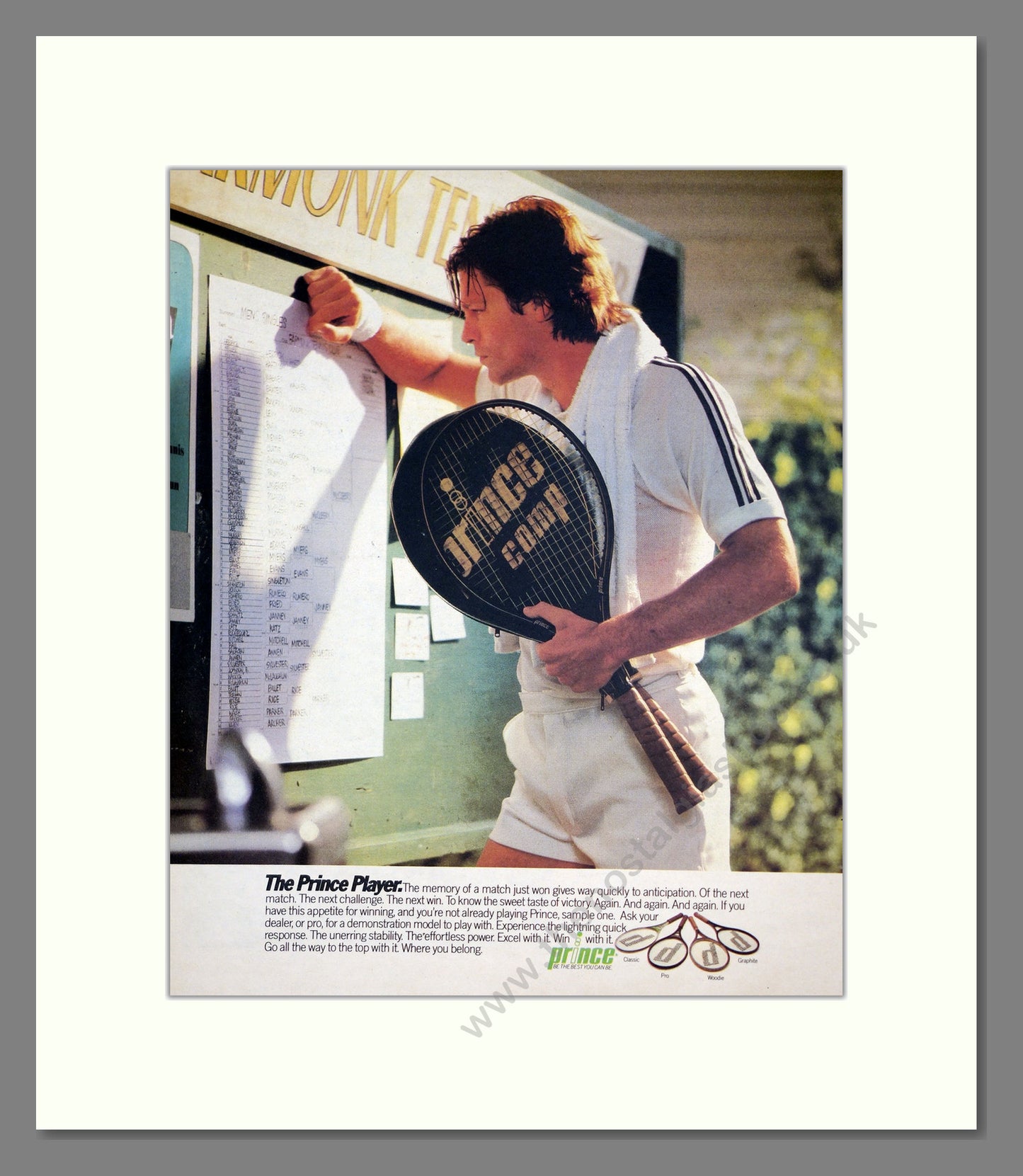 Prince Tennis Rackets. Vintage Advert 1982 (ref AD304028)