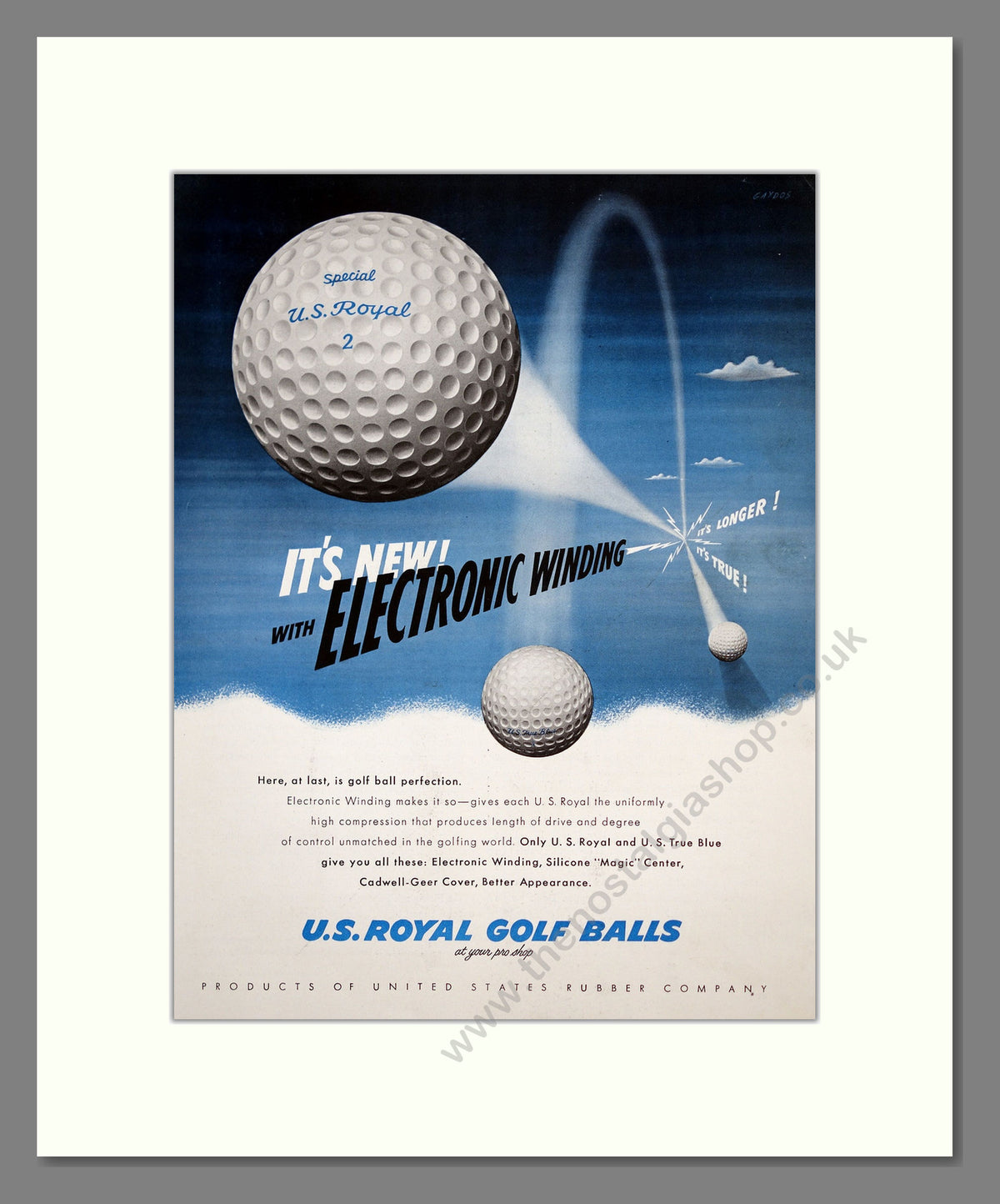 U.S. Royal Golf Balls. Original Advert 1950 (ref AD304033)