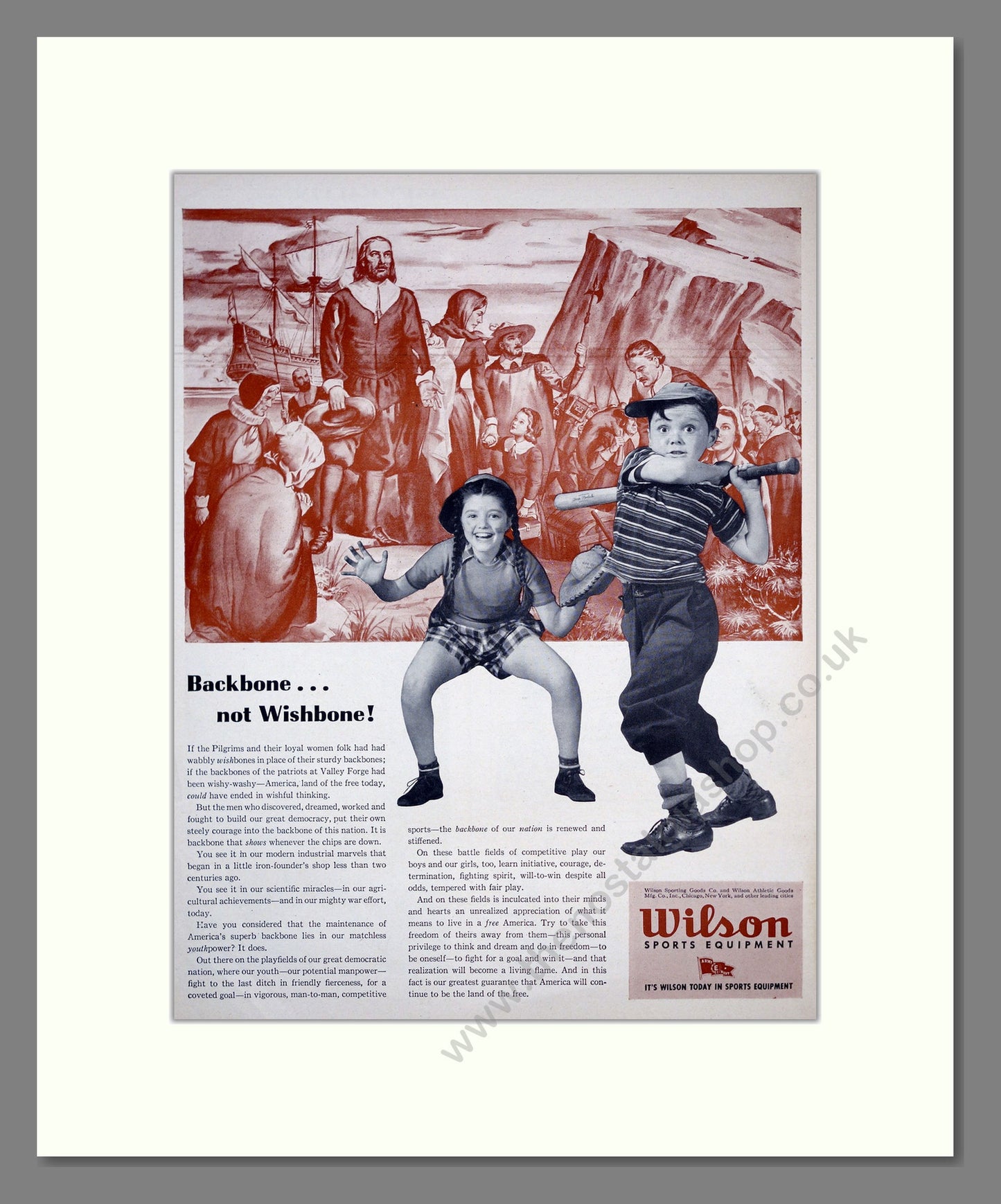 Wilson Sports Equipment. Vintage Advert 1944 (ref AD304032)