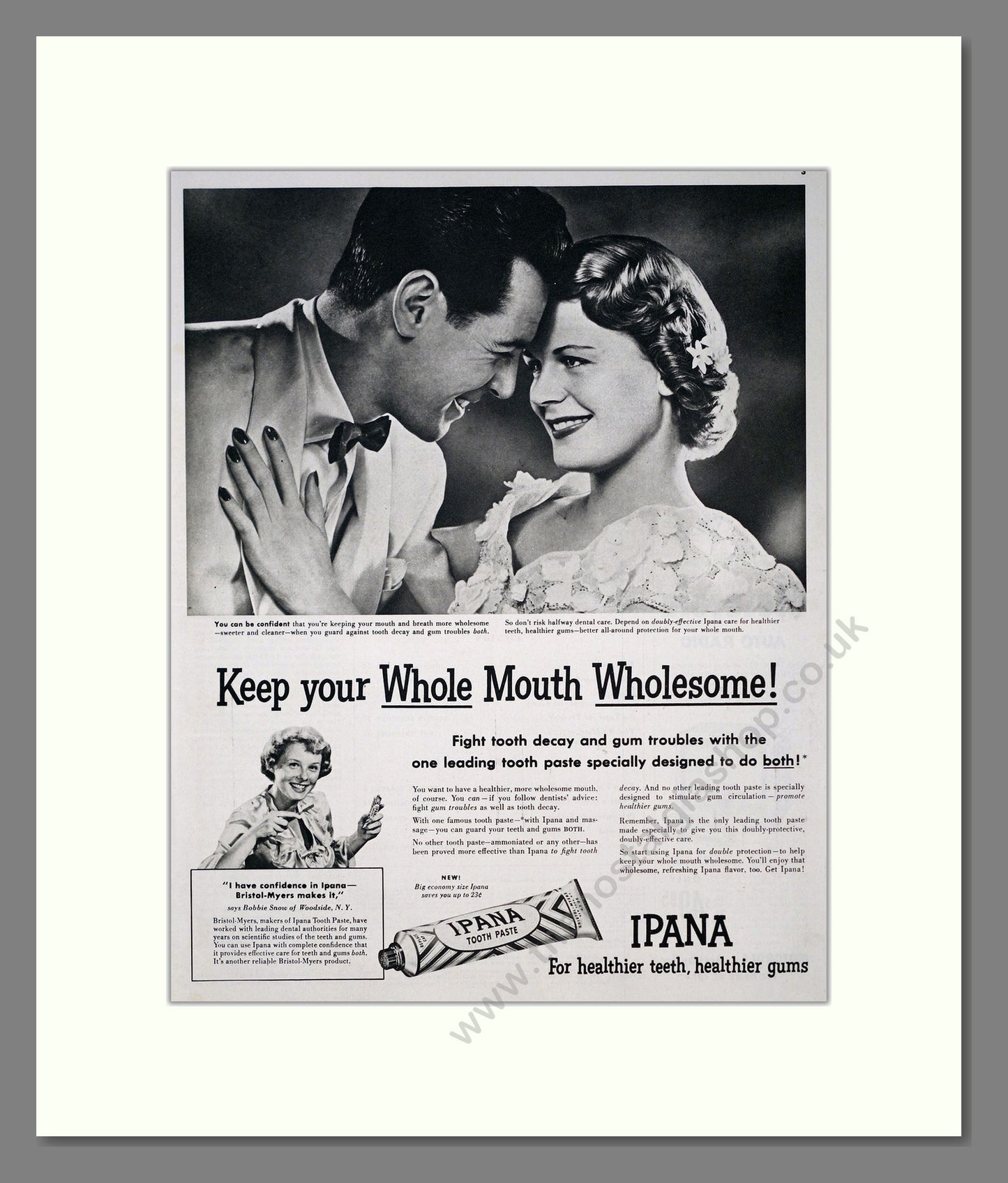 Ipana Tooth Paste. Original Advert 1950 (ref AD303888)