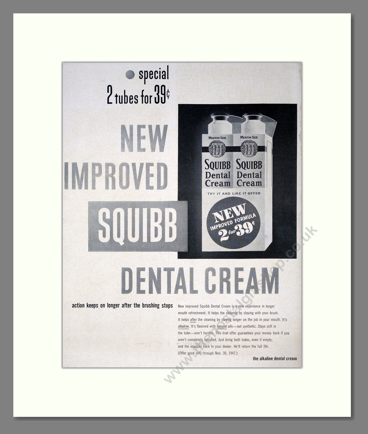 Squibb Dental Cream. Original Advert 1947 (ref AD303891)