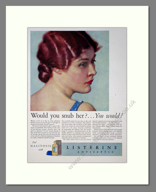 Listerine Mouth Wash. Original Advert 1933 (ref AD303897)