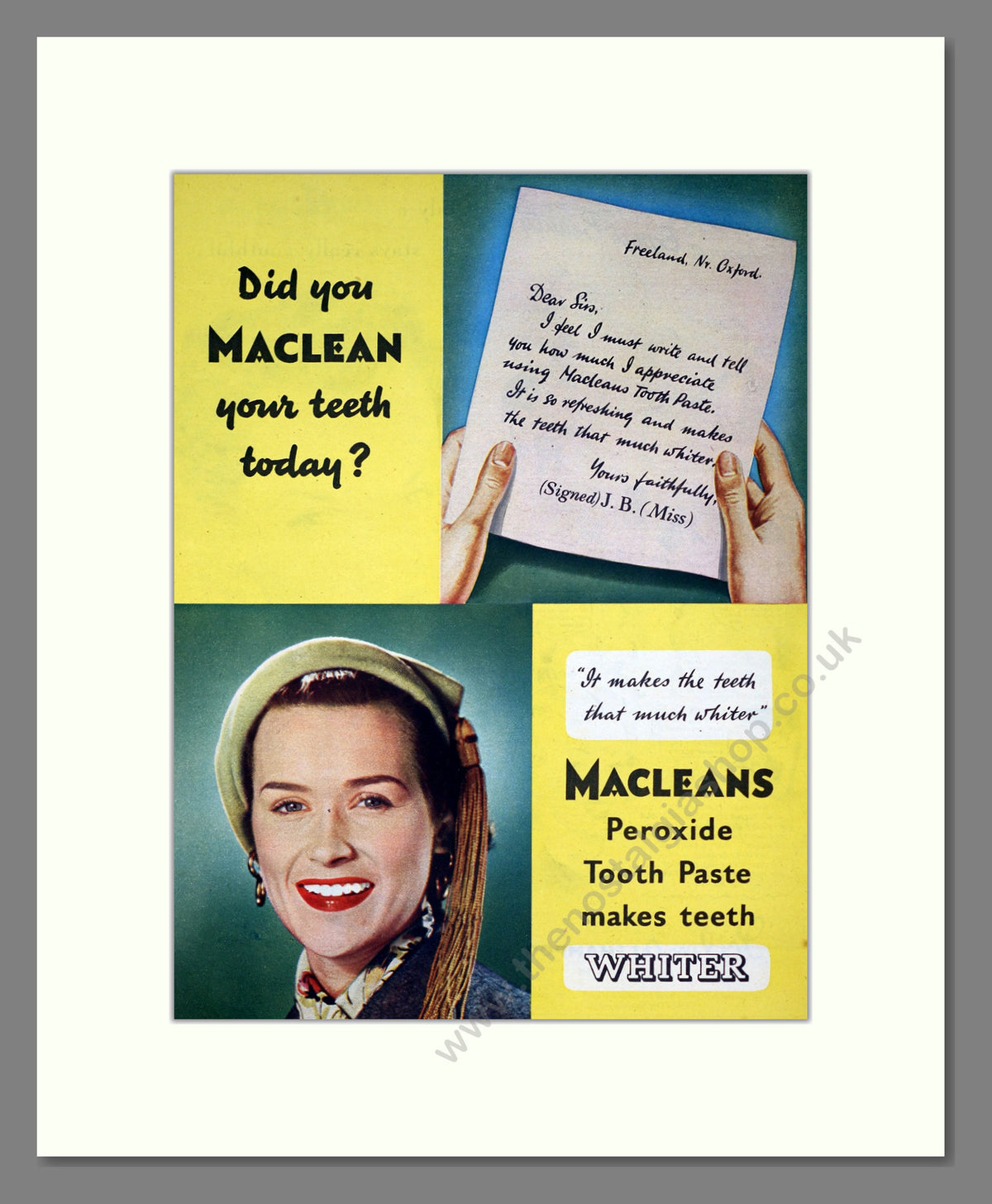 Macleans Tooth Paste. Original Advert 1951 (ref AD303909)