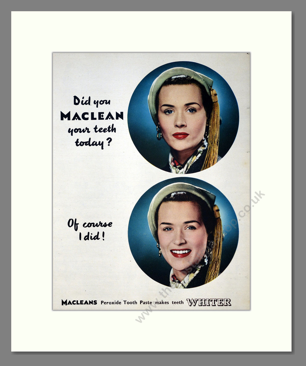 Macleans Tooth Paste. Original Advert 1950 (ref AD303911)