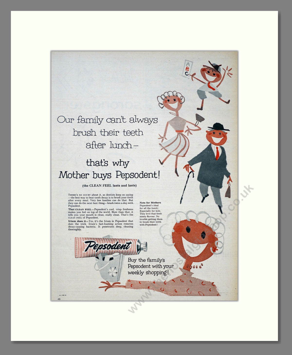 Pepsodent Toothpaste. Original Advert 1956 (ref AD303952)