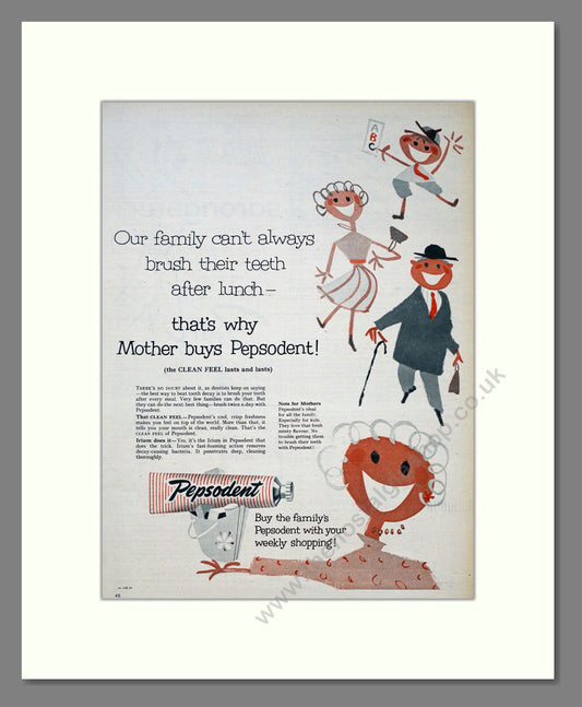 Pepsodent Toothpaste. Original Advert 1956 (ref AD303952)
