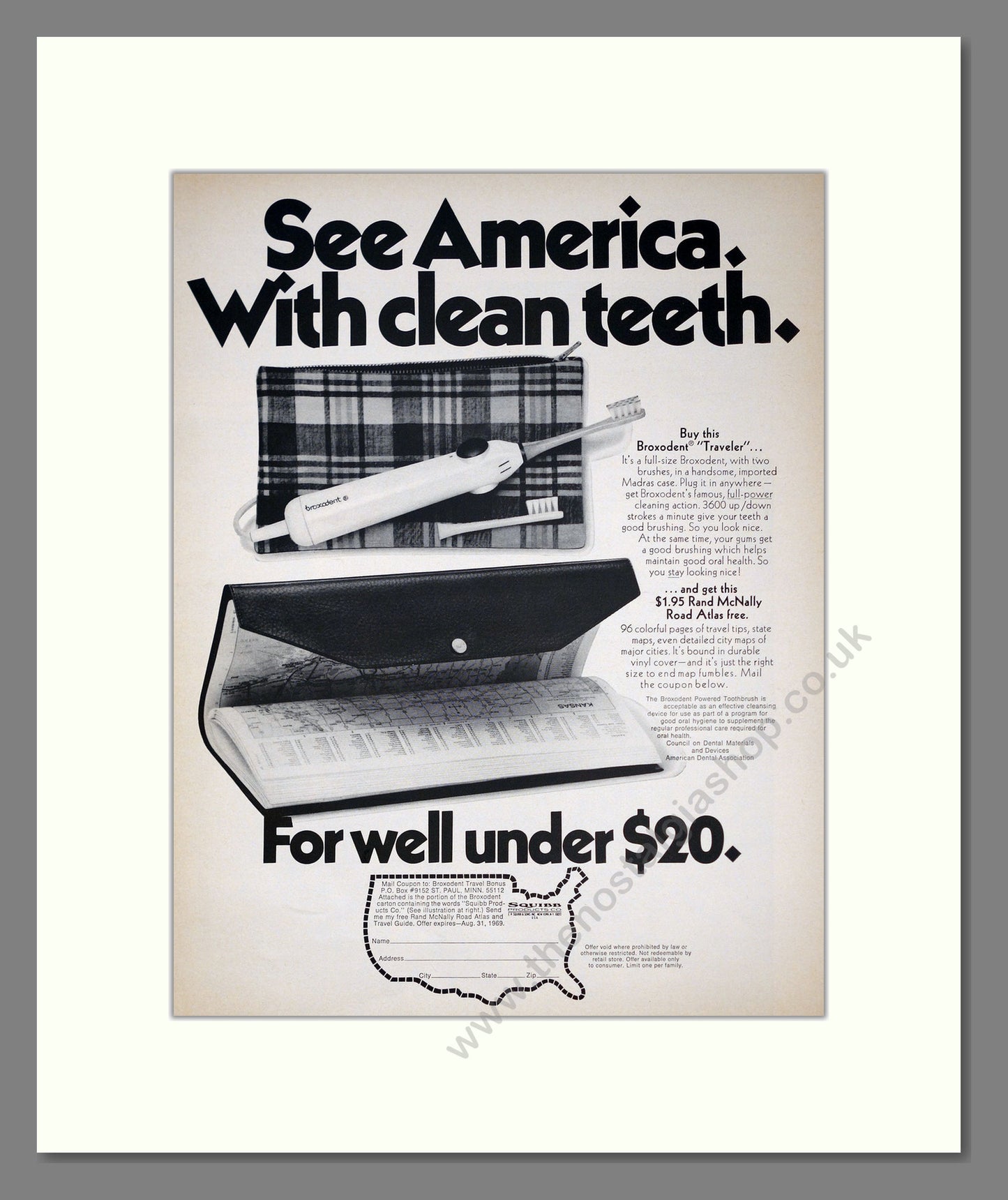 Broxodent Traveler Toothbrush. Original Advert 1969 (ref AD303958)