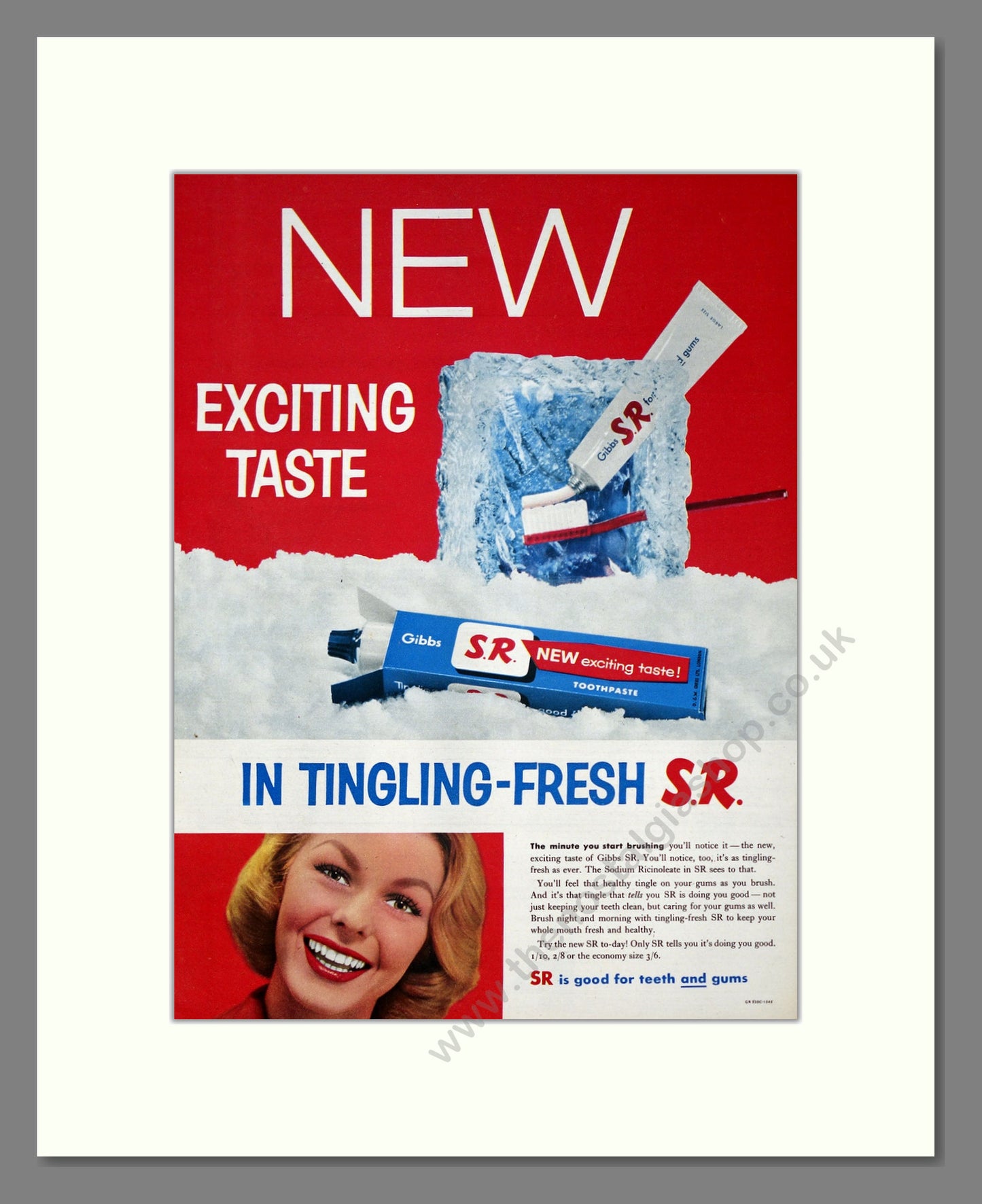 Gibbs S.R. Toothpaste. Original Advert 1957 (ref AD303973)