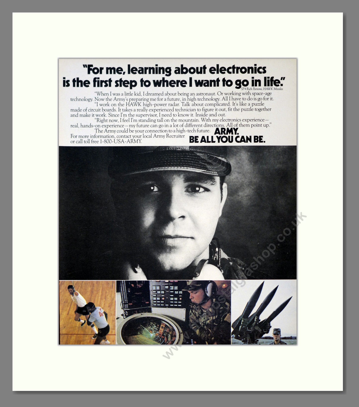U.S. Army Be All You Can Be. Original Advert 1986 (ref AD303919)
