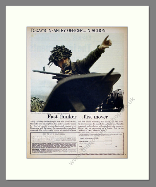 British Army Infantry Officer. Original Advert 1964 (ref AD303921)