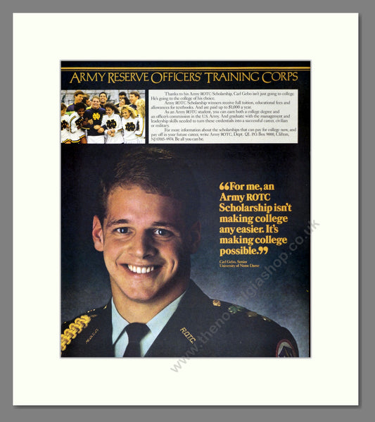 U.S. Army Reserve, Officer Training Corps. Original Advert 1986 (ref AD303927)