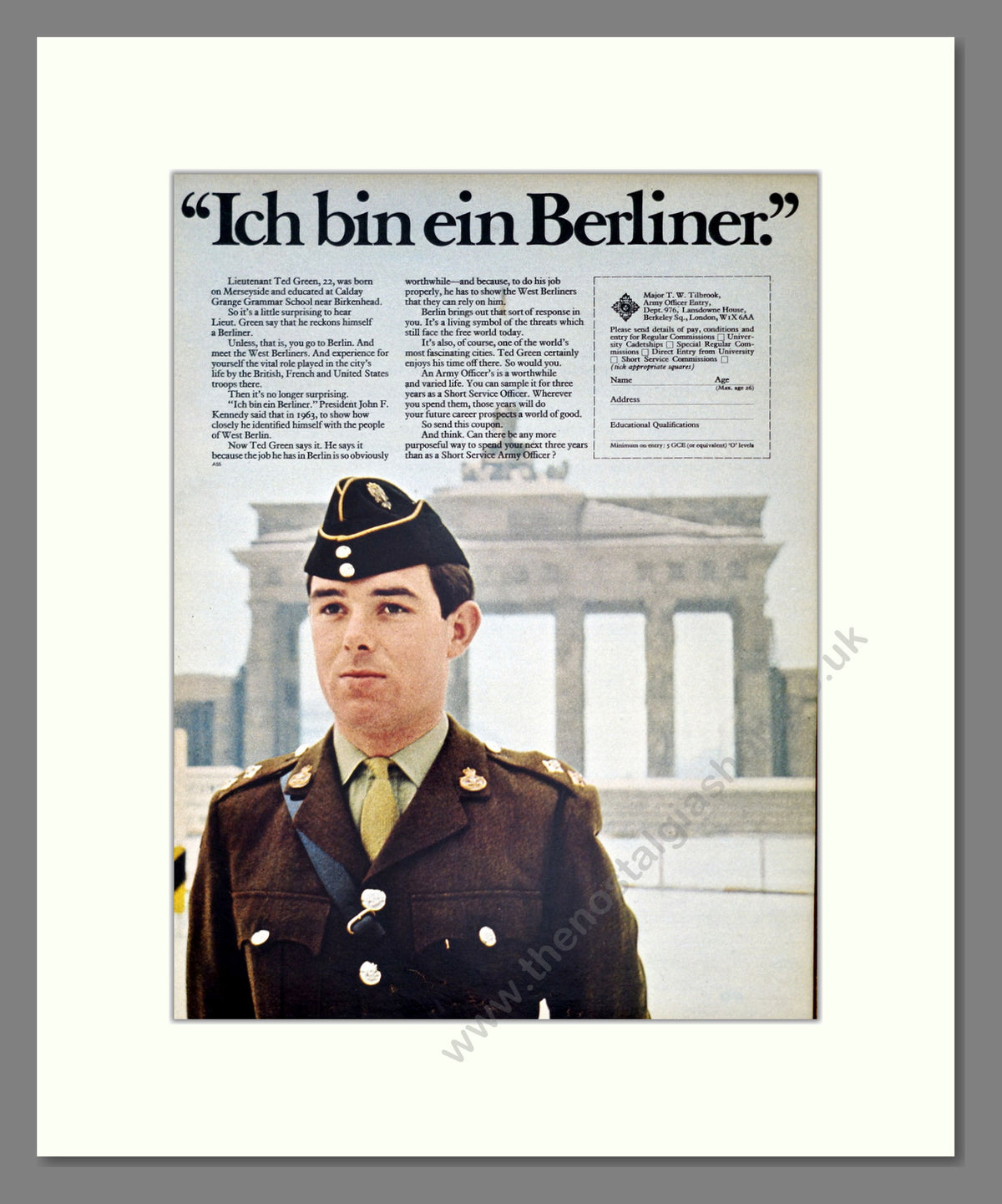 British Army. Original Advert 1969 (ref AD303985)