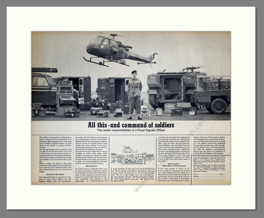 British Army. Royal Signals Officer. Original Advert 1966 (ref AD303986)