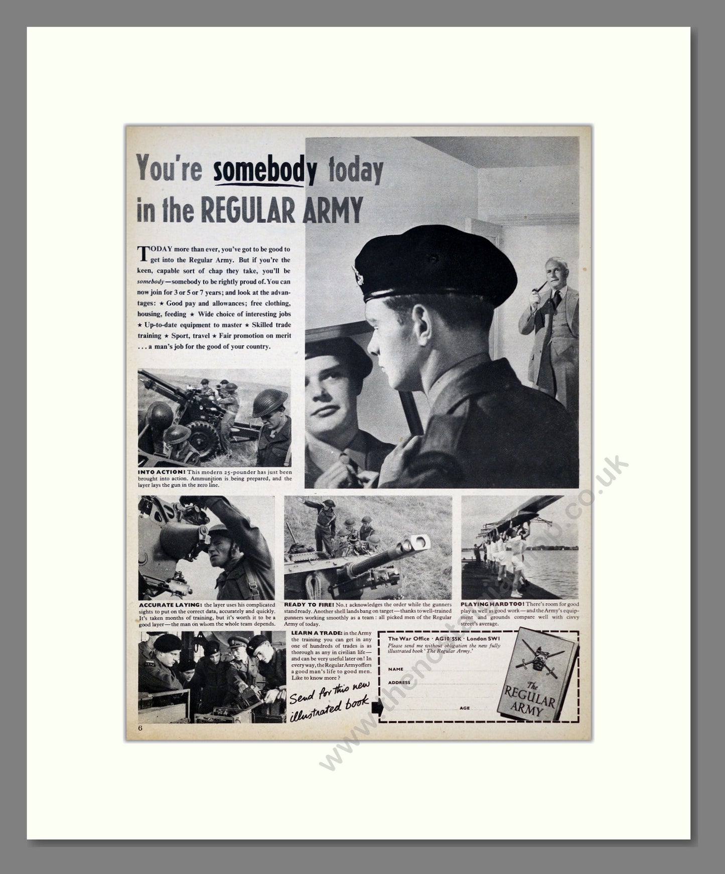 British Regular Army. Original Advert 1952 (ref AD303989)