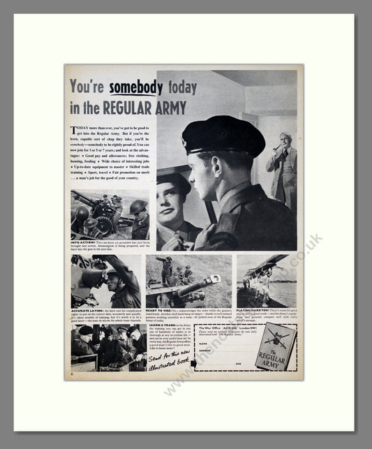 British Regular Army. Original Advert 1952 (ref AD303989)