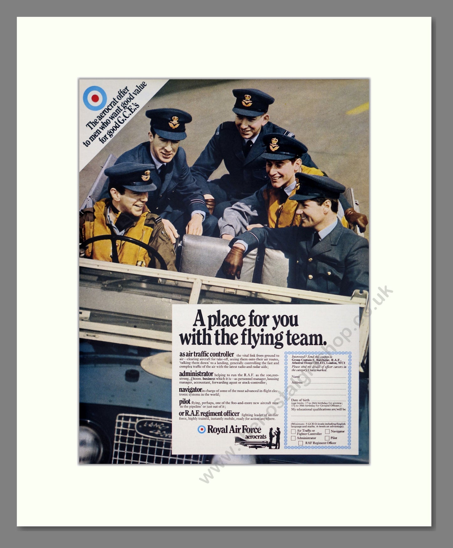 Royal Air Force A Place for you. Original Advert 1969 (ref AD303991)