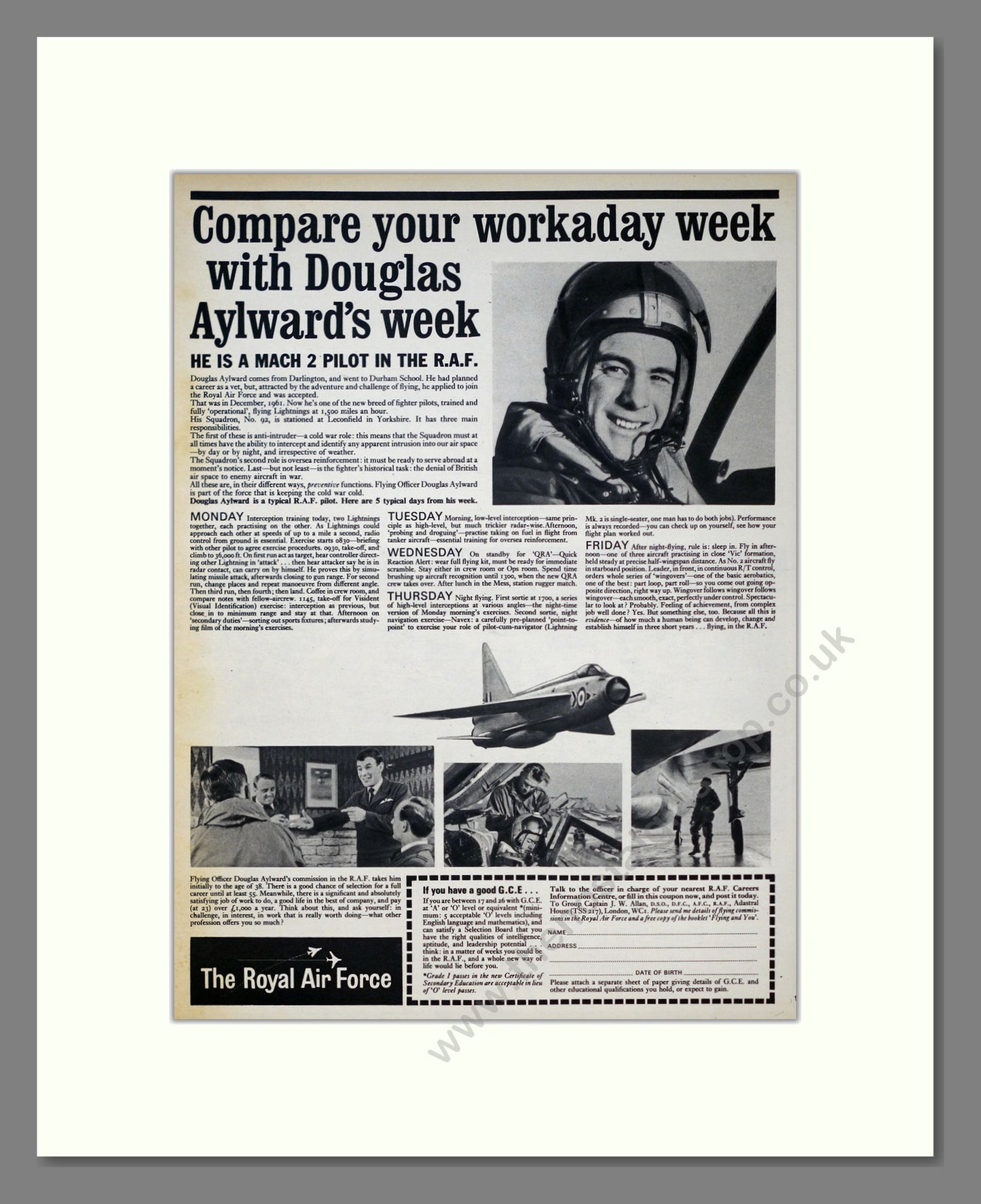 Royal Air Force Mach 2 Pilot. Original Advert 1966 (ref AD303994)