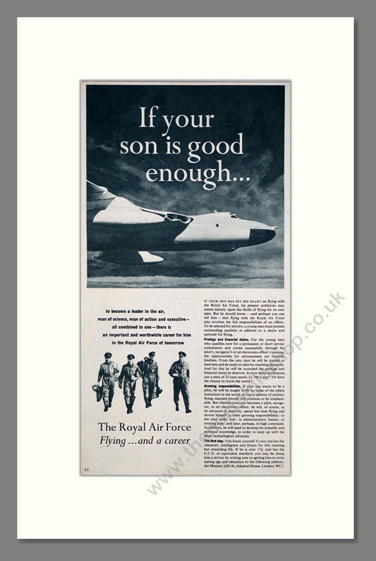 Royal Air Force If Your Son Is Good Enough. Original Advert 1958 (ref AD303999)