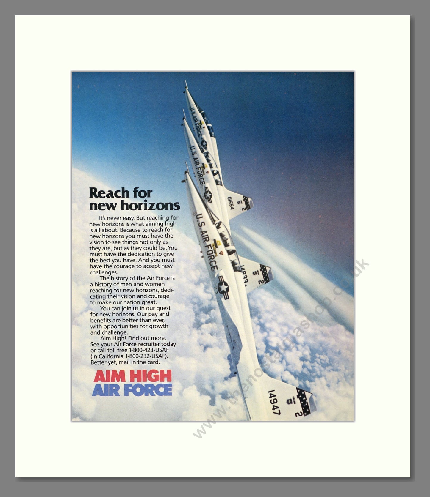 U.S. Air Force. USAF. Aim High. Original Advert 1985 (ref AD304000)