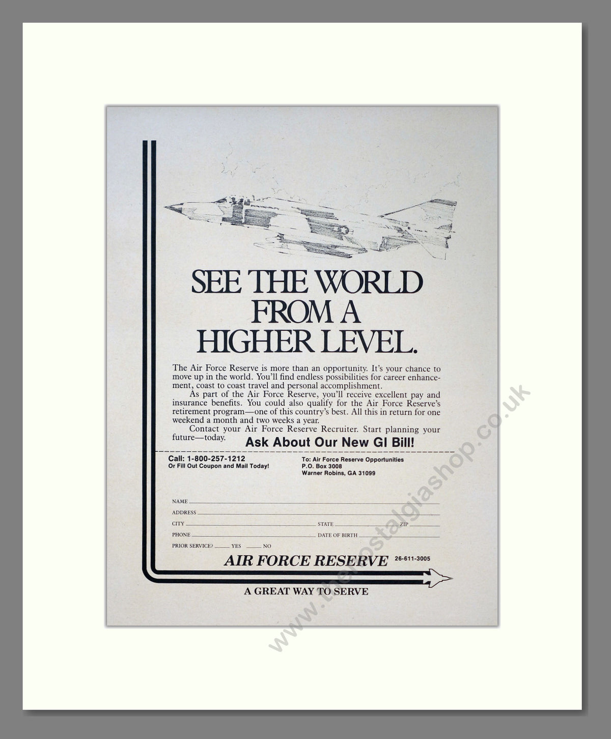 U.S. Air Force. USAF. Original Advert 1986 (ref AD304001)
