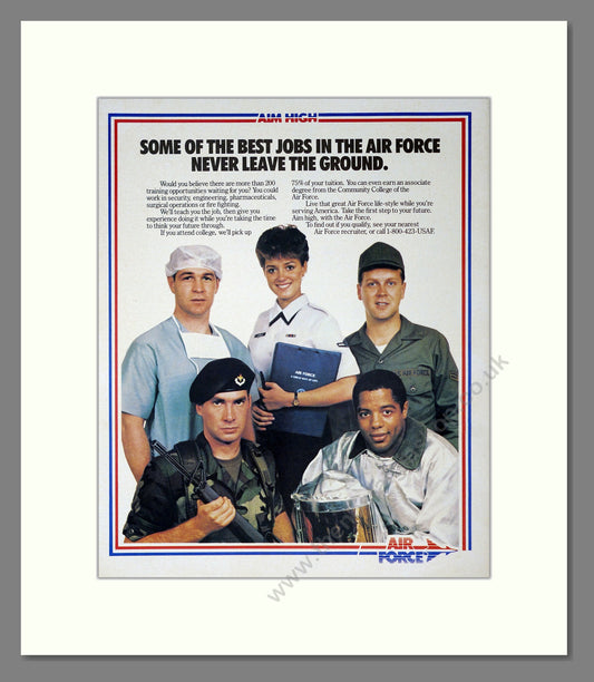 U.S. Air Force. USAF. Original Advert 1989 (ref AD304003)